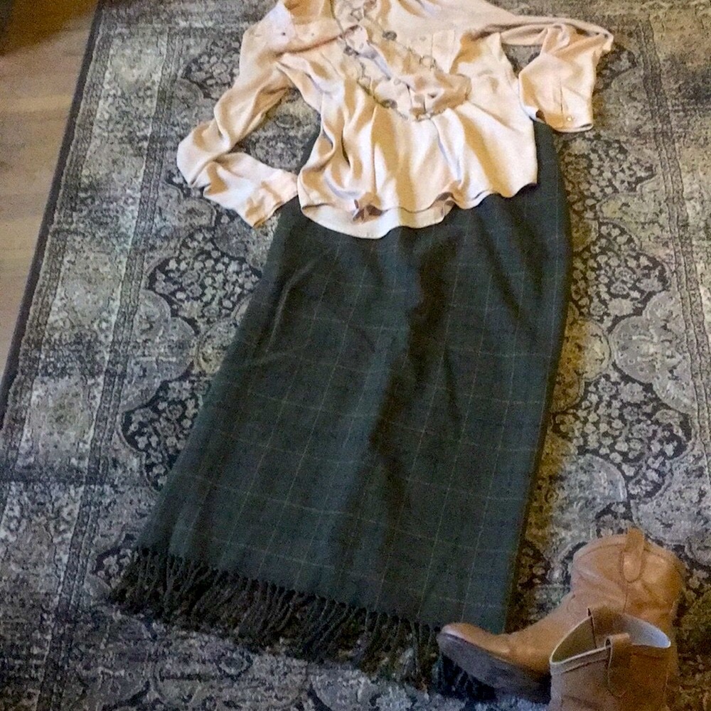 🍀KASPER ankle length fully lined wool skirt. - Picture 2 of 3